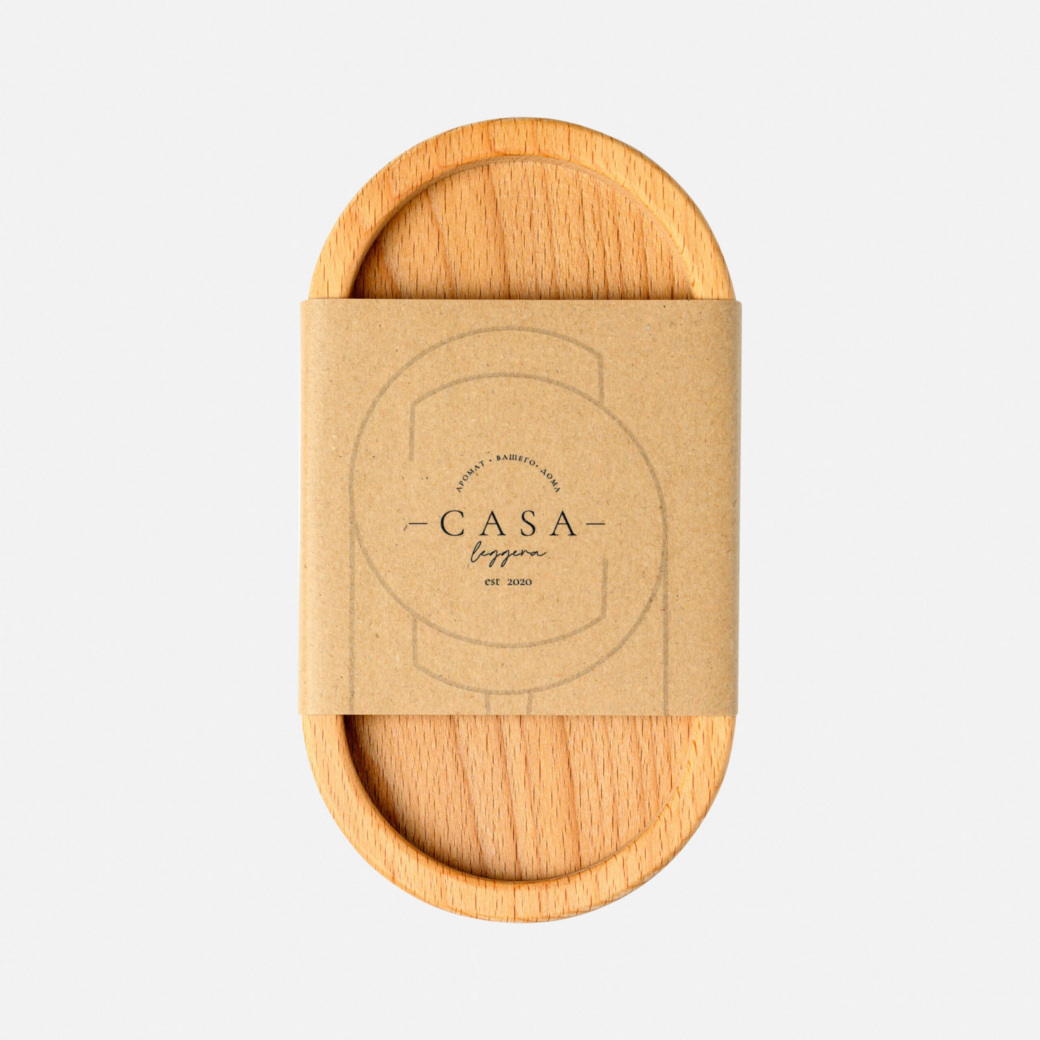 Поднос деревянный бук для свечей