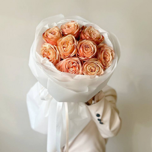 Монобукет из 9 пионовидных роз Кахала