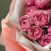 Монобукет из 5 розовых пионовидных кустовых роз Сильва Пинк