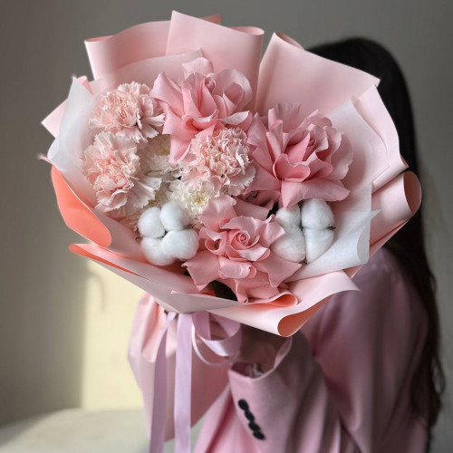 Авторский букет с французскими розами 201