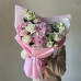 Авторский букет с гортензией и пионовидными розами 080