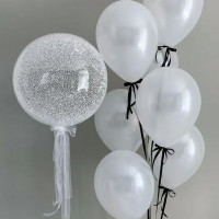 Композиция из шаров в жемчужном цвете №121