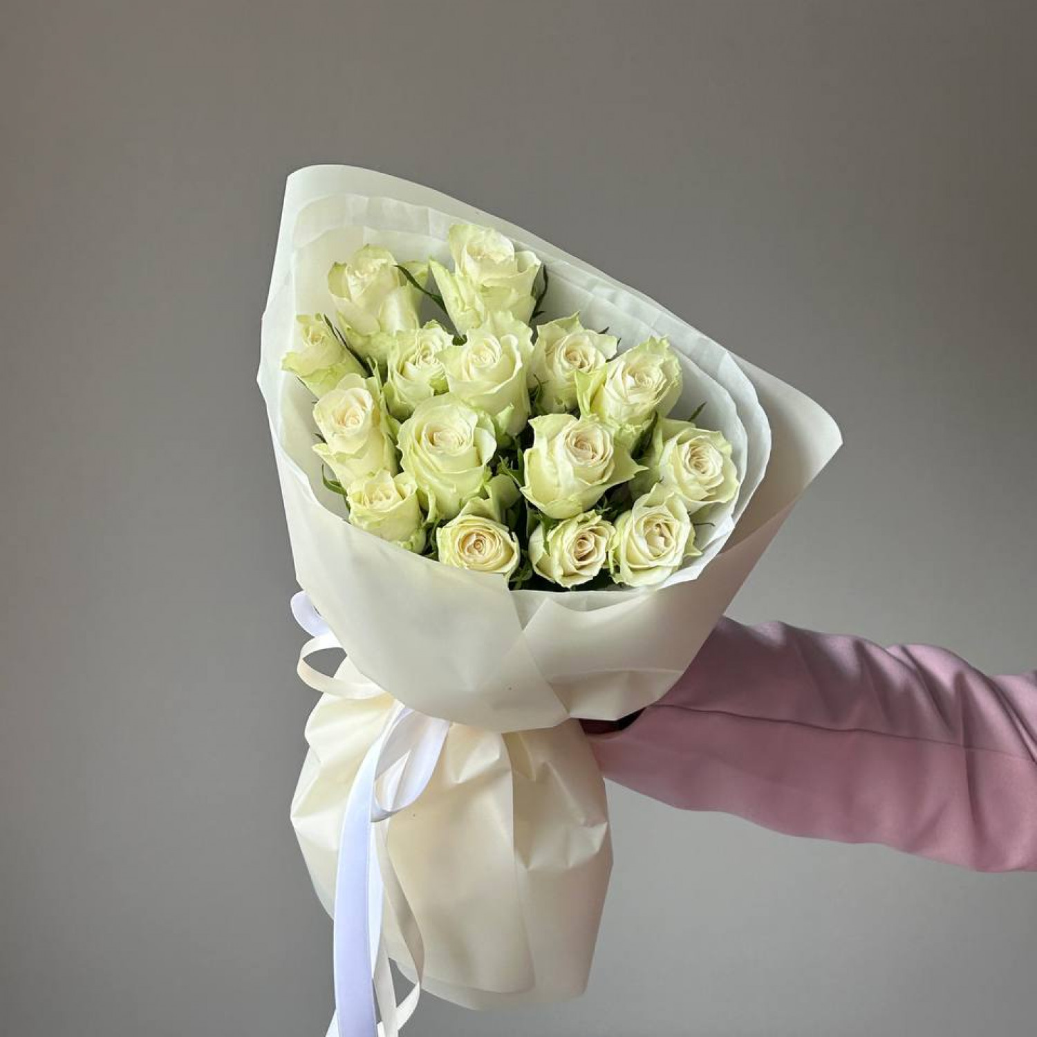 Монобукет из 15 нежных кенийских роз № 112