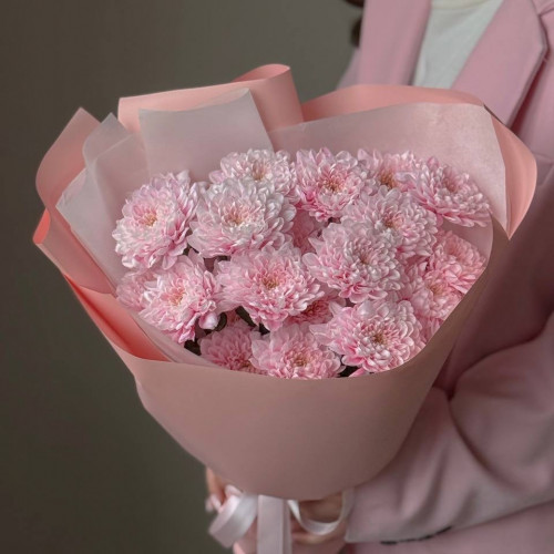 Монобукет из крашенных хризантем 284