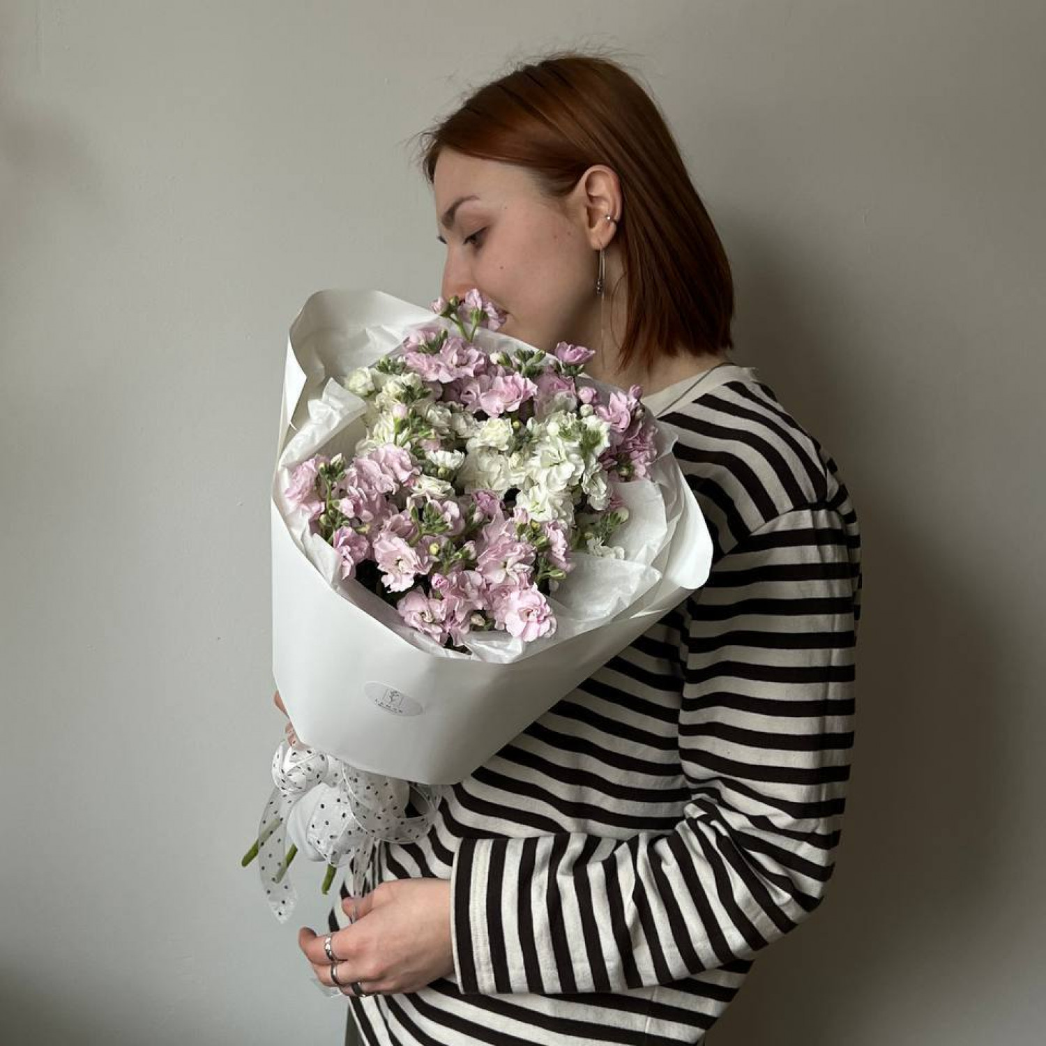 Монобукет из  кустовой Маттиолы