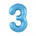 Цифра 3 голубой
