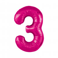 Цифра 3 фуксия