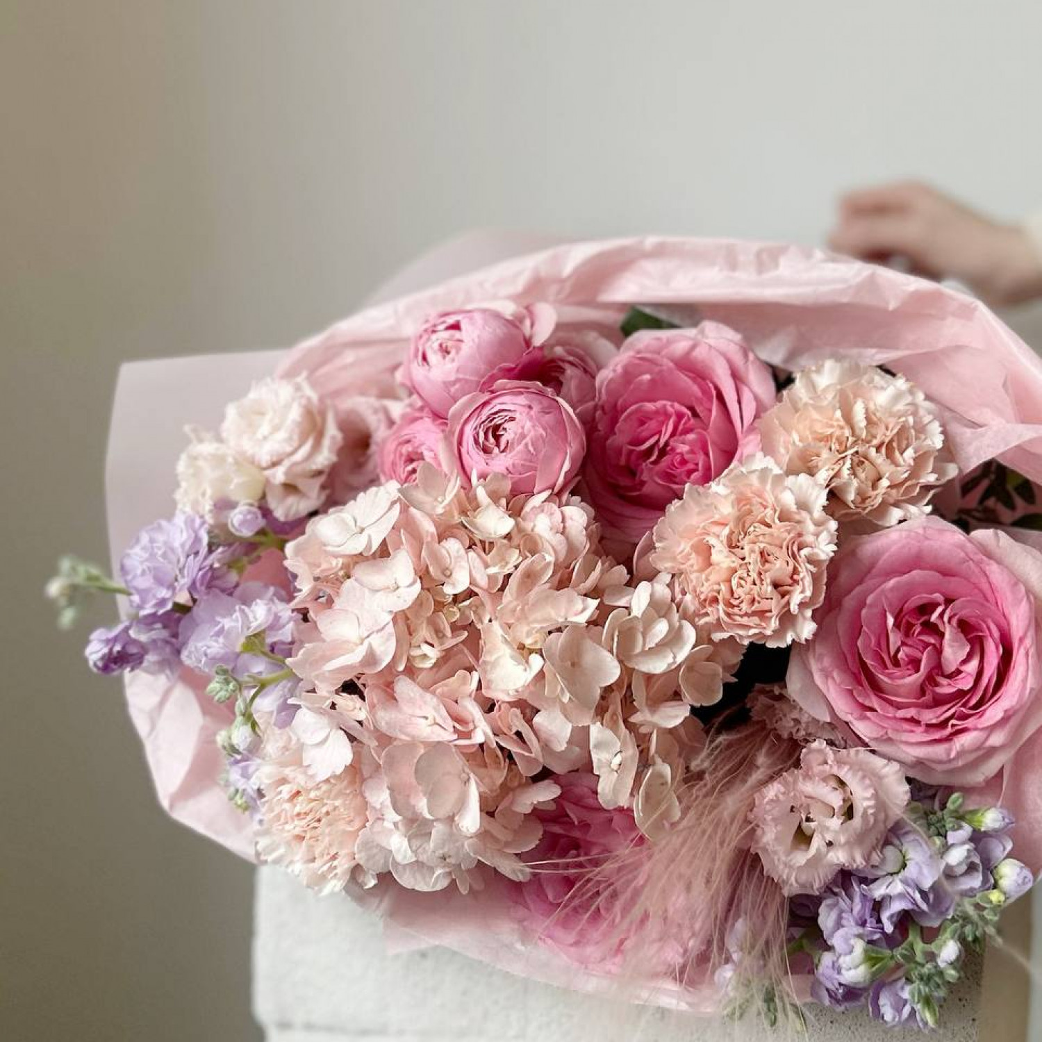 Авторский букет в нежной розовой гамме №18